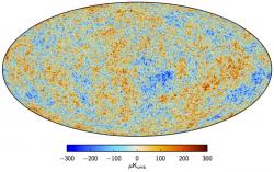 Vizualizace dat teleskopu Planck z roku 2015. Kredit: Planck Collaboration.