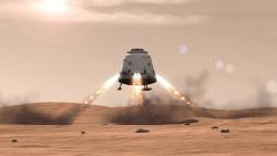 Na Mars nejprve zamíří bezpilotní loď Red Dragon. Kredit: SpaceX.