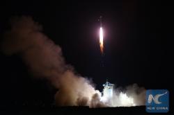 Start rakety Dlouhý pochod 2D s družicí QSS.  Zdroj: spaceflight101.com
