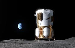 Vizualizace lunárního modulu Blue Moon Mark 1, který by měl letos letět k Měsíci (zdroj Blue Origin)