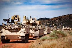 Vozidla programu Robotic Combat Vehicle ve Fort Carson, 2020. Kredit: Jerome Aliotta / US Army.