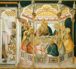 Poslední večeře s kočkou. Kredit: Lorenzetti Pietro, volně dostupné.