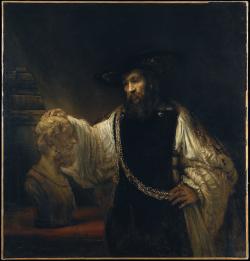 Aristotelés s Homérovou bystou. Kredit: Rembrandt Harmenszoon van Rijn