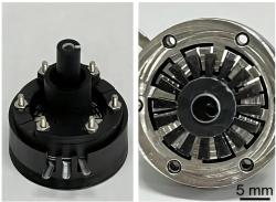 Plastový motor na elektrostatické síle. Kredit: Suzushi Nishimura.