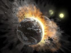 Srážky exoplanet s exoměsíci mohou být překvapivě časté. Kredit: NASA/SOFIA/Lynette Cook.