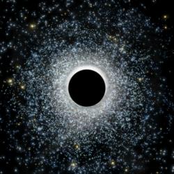 Černá díra v srdci hvězdokupy 47 Tucanae. Kredit: CfA / M. Weiss.