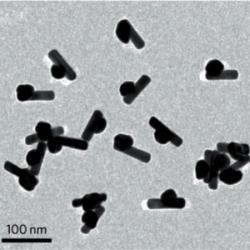 Nanočástice černého materiálu. Kredit: Jianfeng Huang et al. (2015).