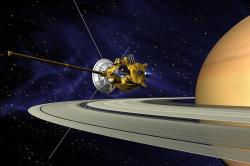 Cassini u Saturnu. Kredit: NASA/JPL, Wikimedia Commons.