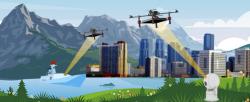 Laserem nabíjené drony nabízejí široké možnosti využití. Kredit: Northwestern Polytechnical University / China Daily.