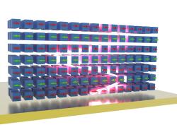 Světlo polapené v magnetickém metamateriálu. Kredit: Rezlind Bushati.