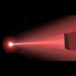 Mezihvězdné cestování na laseru. Kredit: Q. Zhang / UCSB.