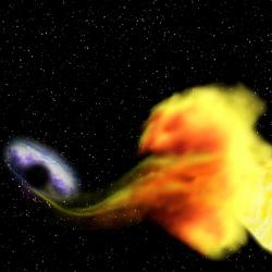 Sežrání hvězdy supermasivní černou dírou. Kredit: NASA.