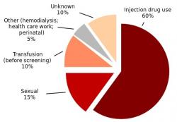 Zdroje nákazy hepatitidou C (Kredit: CDC)