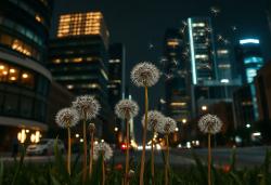 Pampelišky v betonové džungli. SM & Zoner AI.