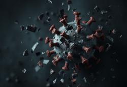 Rozpad viru může mít následky. Kredit: SM & Zoner AI.