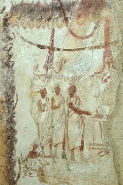 Horní část malby: Iásón u oltáře a obětování prasátka. Kredit: Zde, Wikimedia Commons. Licence CC 4.0.