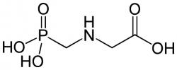 Strukturní vzorec glyfosátu  (N-(fosfonomethyl)glycin).