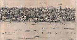 Výřez z pohledu na Londýn před velkým požárem. (Václav Hollar, volné dílo).
