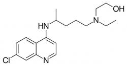 Vzorec hydroxychlorochinu.