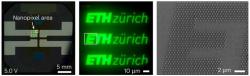 Logo z nových OLEDek. Jiwoo Oh / ETH Zürich; Nature Photonics.