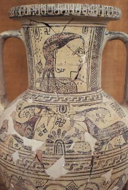 Mélská amfora z Diovy svatyně na vrcholu Kynthu na Délu, 620-600 před n. l. Archeologické muzeum na Délu. Kredit: Zde, Wikimedia Commons. Licence CC 3.0.