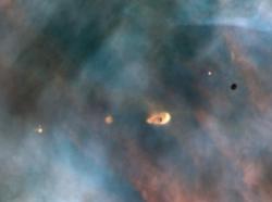 Protoplanetární disky. Očekávané objekty Mlhoviny v Orionu. Kredit: C.R. O'Dell/Rice University; NASA, Wikimedia Comons.