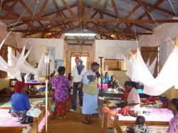Malárie je jedna z mnoha infekčních nemocí, v léčbě ktoré hraje WHO důležitou roli. Na snímku je středisko pro nemocné v Tanzánii. Kredit: Olympia Wereko-Brobby, Wikimedia Commons, CC BY 2.0