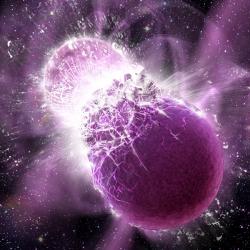 Těžké prvky vesmíru vznikají ve výhni supernov a srážek neutronových hvězd. Kredit: Dana Berry / Skyworks Digital, Inc.