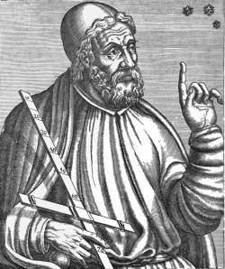 Klaudios Ptolemaios v publikaci Les vrais pourtraits et vies des hommes illustres grecz, latins, et payens recueilliz de leurs tableaux livres et medalles antiques, et modernes, André Thevet z Angoumois, Paříž 1584. Wikimedia Commons. Klaudios Ptolemaios v publikaci Les vrais pourtraits et vies des hommes illustres grecz, latins, et payens recueilliz de leurs tableaux livres et medalles antiques, et modernes, André Thevet z Angoumois, Paříž 1584. Wikimedia Commons.