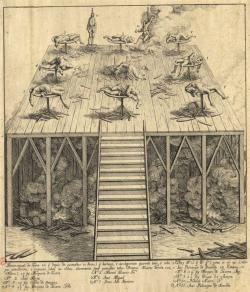 Poprava rodiny Távora. Dobová ilustrace z roku 1759. Wikimedia Commons. Poprava rodiny Távora. Dobová ilustrace z roku 1759. Wikimedia Commons.