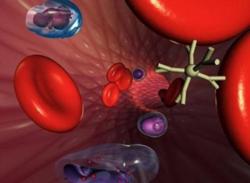 Obr.č. 23) Vize nanostroje, který by dokázal opravovat buňky v krevním řečišti (zdroj Daniel Higgins, Universita Illinois - NASA)