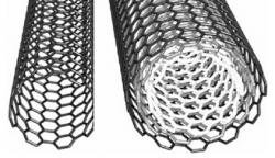 Jedno a vícestěnná nanotrubička. (Kredit: Kreupl et al., 2004).