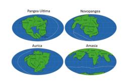 Modely příštího superkontinentu. Kredit: Hannah S. Davies/Lisbon University.