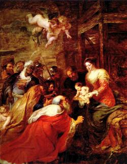 Klanění Tří králů, Peter Paul Rubens(1634). Kredit: The Yorck Project, Volní dílo.