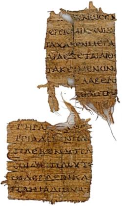 Fragment opisu Hésiodova díla Práce a dny na papyru z 3. století před n. l. Kredit: C messier, Wikimedia Commons. Public domain.