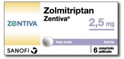 Zolmitriptan selectivně ovlivňuje serotoninové receptory subtypů 1B a 1D. Pod jmény Zomig a Zomigon v Kanadě a Řecku, jako  Asco Top v Německu , Zomigoro ve Francii a u nás jako Zolmitriptan-Zentiva, zbavuje trpící migrény.