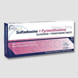 Sulfadoxin-pyrimetamin, používaný pri chemoprofylaxii malárie