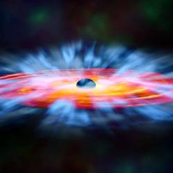 Divoké větry kolem černé díry. Kredit: NASA, and M. Weiss (Chandra X -ray Center).