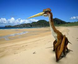 Pterosauři obřího rodu Quetzalcoatlus. Rekonstrukce Johnson Mortimer 