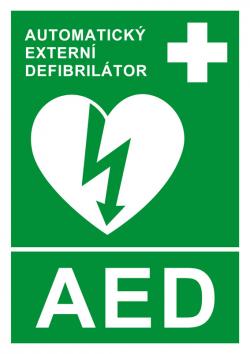 Symbol, označujúci umiestnenie automatického externého defibrilátora.