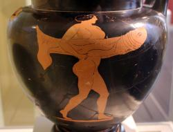 Attická hetéra vyráží do falického průvodu, 470 př. n. l. Altes Museum berlin. Kredit: Sailko, Wikimedia Commons