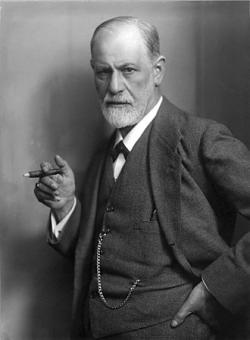 Sigmund Freud  (* 6. 5. 1856 Příbor, † 23. 9. 1939 Londýn). Autor: Max Halberstadt, Wikipedia, volné dílo.