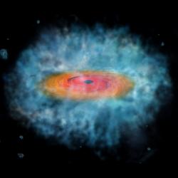 Zárodek supermasivní černé díry. Kredit: NASA/CXC/M. Weiss.