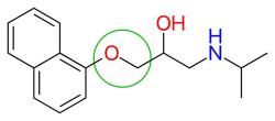 Struktura propranololu (Kredit: Margoz, Wikipedia).