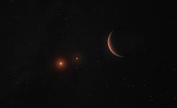 Planeta systému dvou hnědých trpaslíků. Kredit: M. Kornmesser/ESO.