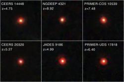 Malé červené tečky. Kredit: NASA, ESA, CSA, STScI, Dale Kocevski (Colby College).