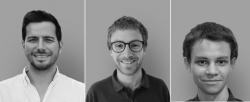 Tříčlenný tým startup společnosti Voltiris – Nicolas Weber, Jonas Roch a Dominik Blaser Kredit: Voltiris
