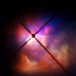 VY Canis Majoris optikou zařízení SPHERE. Kredit: ESO.