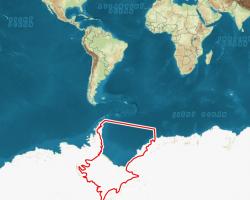 Weddellovo moře – rozloha 2,91 miliónu km², průměrná hloubka kolem 2,8 km Kredit: Mapy.cz.