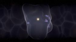 Umělecké zobrazení Místní bubliny, v jejíž obálce gravitačním kolapsem vznikla velká molekulární mračna - porodnice nových hvězd. Kredit: Hubblesite NASA.